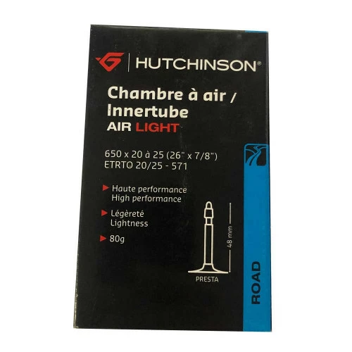 Chambre à Air Hutchinson Air Light 650x20/25 Valve Presta 48mm ETRTO 20/25-571 3 Chambre à Air Hutchinson Air Light 650x20/25 Valve Presta 48mm ETRTO 20/25-571