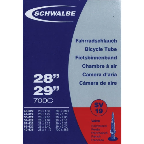 Chambre à Air Schwalbe SV19 - 28,29, 27,5p (650B VTT) Valve Presta De 40 Mm - ETRTO 40/62-584/635 6 Chambre à Air Schwalbe SV19 - 28,29, 27,5p (650B VTT) Valve Presta De 40 Mm - ETRTO 40/62-584/635 – Image 4
