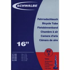 Chambre à Air Schwalbe SV3 16p Valve Presta De 40 Mm - ETRTO 47/62-305 11 Chambre à Air Schwalbe SV3 16p Valve Presta De 40 Mm - ETRTO 47/62-305 -Vélo Soldes sv3
